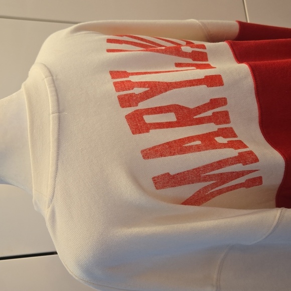 47 Brand Maryland Terrapins  Take Two Bonita Sweatshirt Red White XL - Picture 4 of 10